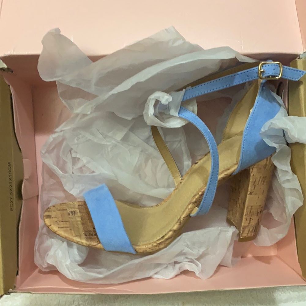 Light blue/cork High Heels